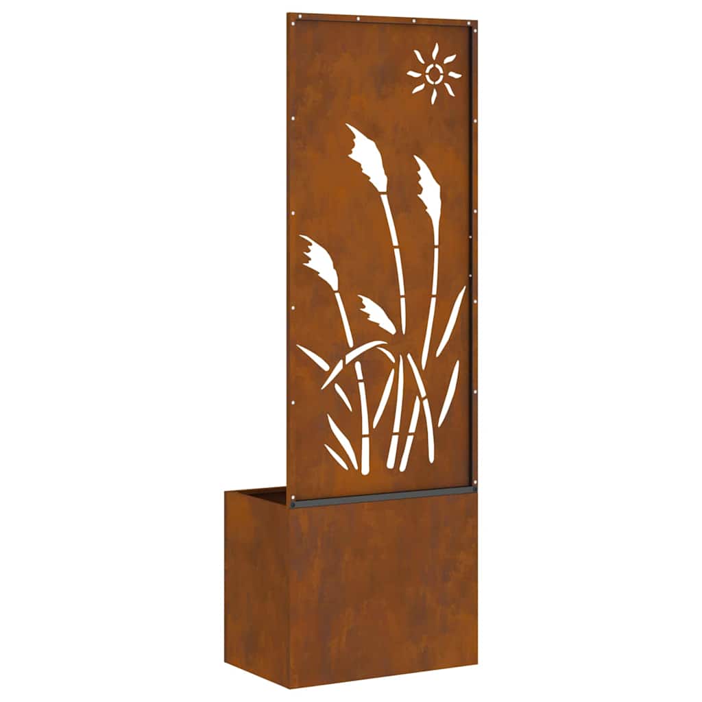 Blumentopf mit dekorativem Paneel Rostig 50 x 140 cm