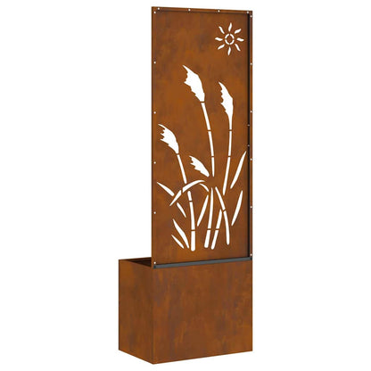 Blumentopf mit dekorativem Paneel Rostig 50 x 140 cm
