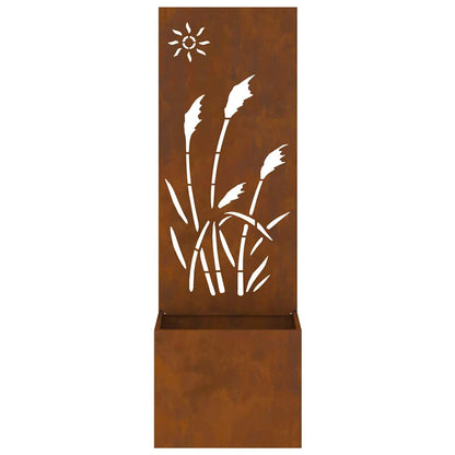 Blumentopf mit dekorativem Paneel Rostig 50 x 140 cm