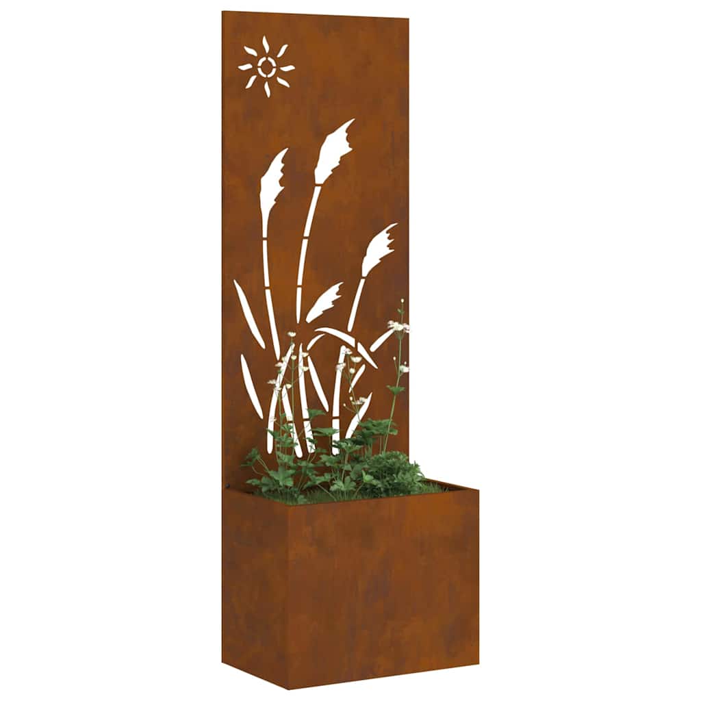Blumentopf mit dekorativem Paneel Rostig 50 x 140 cm