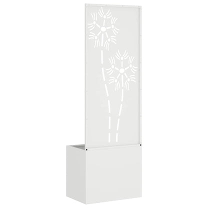 Blumentopf mit dekorativem Paneel Weiß 50 x 140 cm