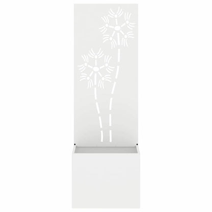 Blumentopf mit dekorativem Paneel Weiß 50 x 140 cm