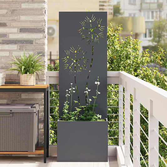 Blumentopf mit dekorativem Paneel Anthrazit 50 x 140 cm