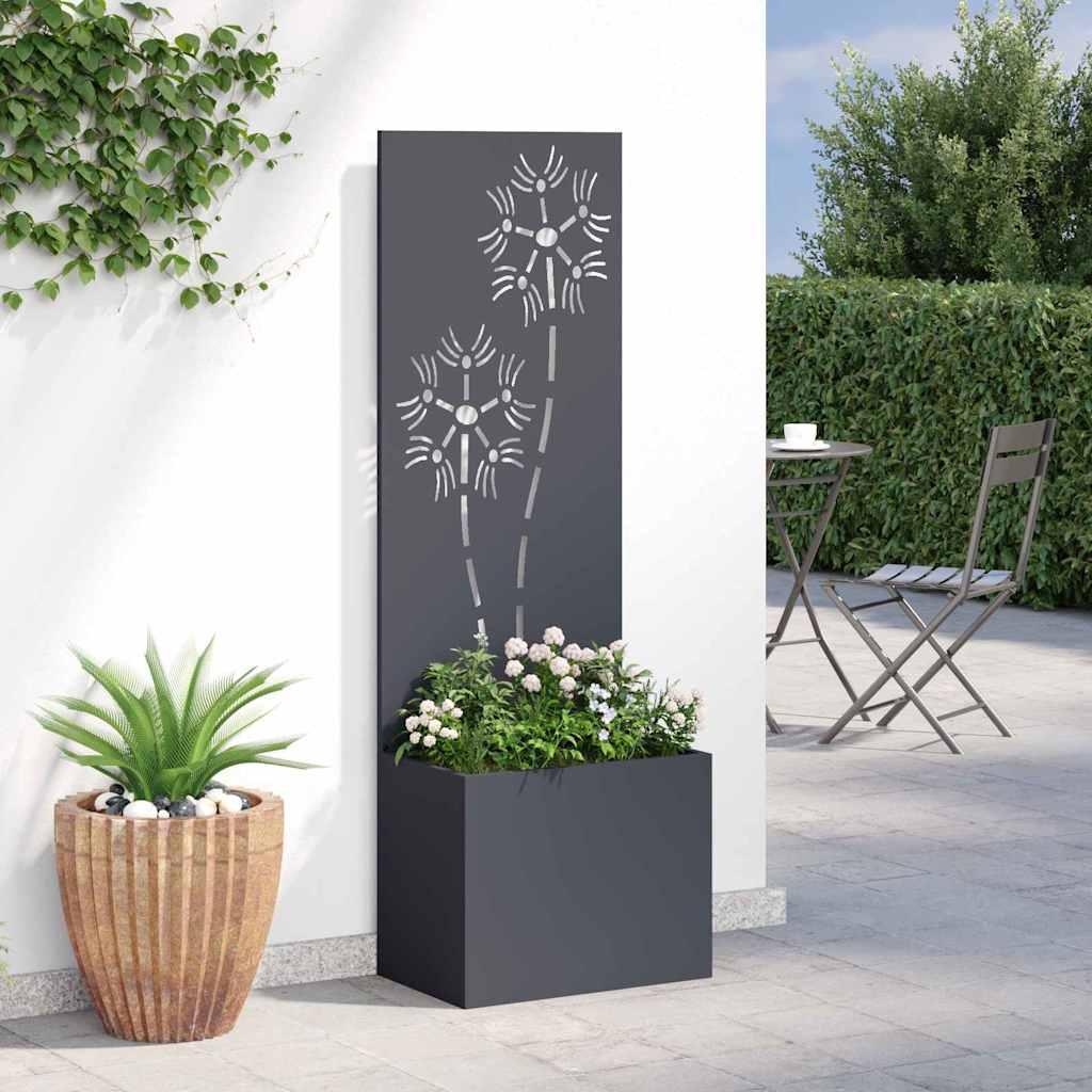 Blumentopf mit dekorativem Paneel Anthrazit 50 x 140 cm