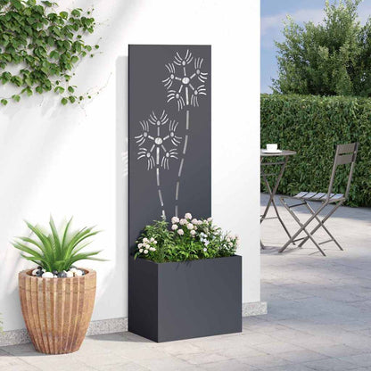 Blumentopf mit dekorativem Paneel Anthrazit 50 x 140 cm