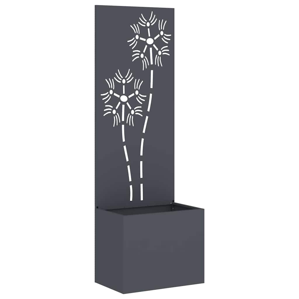 Blumentopf mit dekorativem Paneel Anthrazit 50 x 140 cm