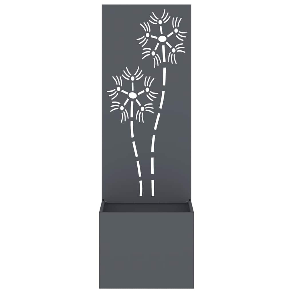 Blumentopf mit dekorativem Paneel Anthrazit 50 x 140 cm