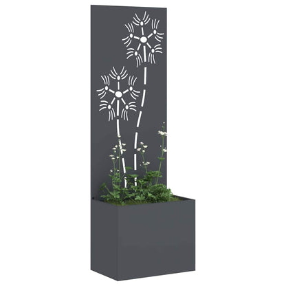 Blumentopf mit dekorativem Paneel Anthrazit 50 x 140 cm