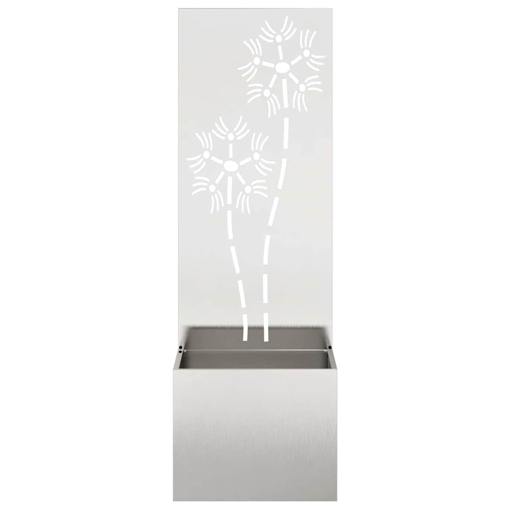 Blumentopf mit dekorativem Paneel Silber 50 x 140 cm Edelstahl