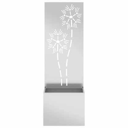 Blumentopf mit dekorativem Paneel Silber 50 x 140 cm