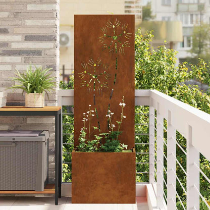 Blumentopf mit dekorativem Paneel Rostig 50 x 140 cm