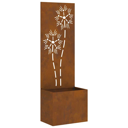 Blumentopf mit dekorativem Paneel Rostig 50 x 140 cm