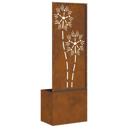 Blumentopf mit dekorativem Paneel Rostig 50 x 140 cm