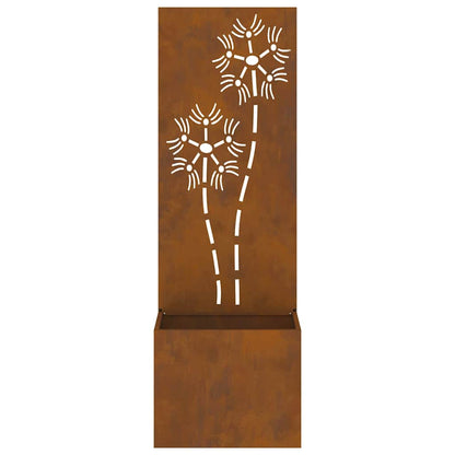 Blumentopf mit dekorativem Paneel Rostig 50 x 140 cm