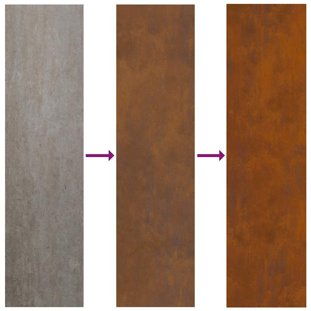 Blumentopf mit dekorativem Paneel Rostig 50 x 140 cm