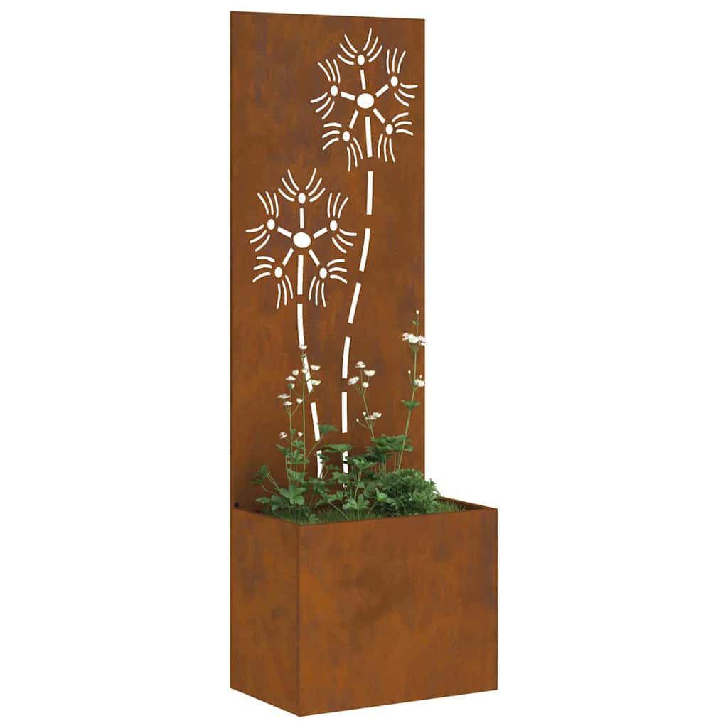 Blumentopf mit dekorativem Paneel Rostig 50 x 140 cm