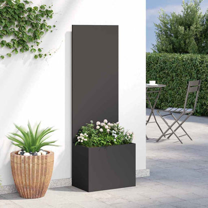 Blumentopf mit dekorativem Paneel Schwarz 50 x 140 cm