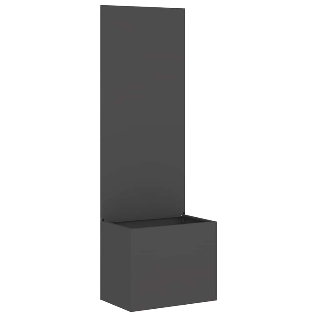 Blumentopf mit dekorativem Paneel Schwarz 50 x 140 cm