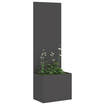 Blumentopf mit dekorativem Paneel Schwarz 50 x 140 cm