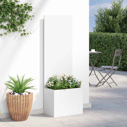 Blumentopf mit dekorativem Paneel Weiß 50 x 140 cm