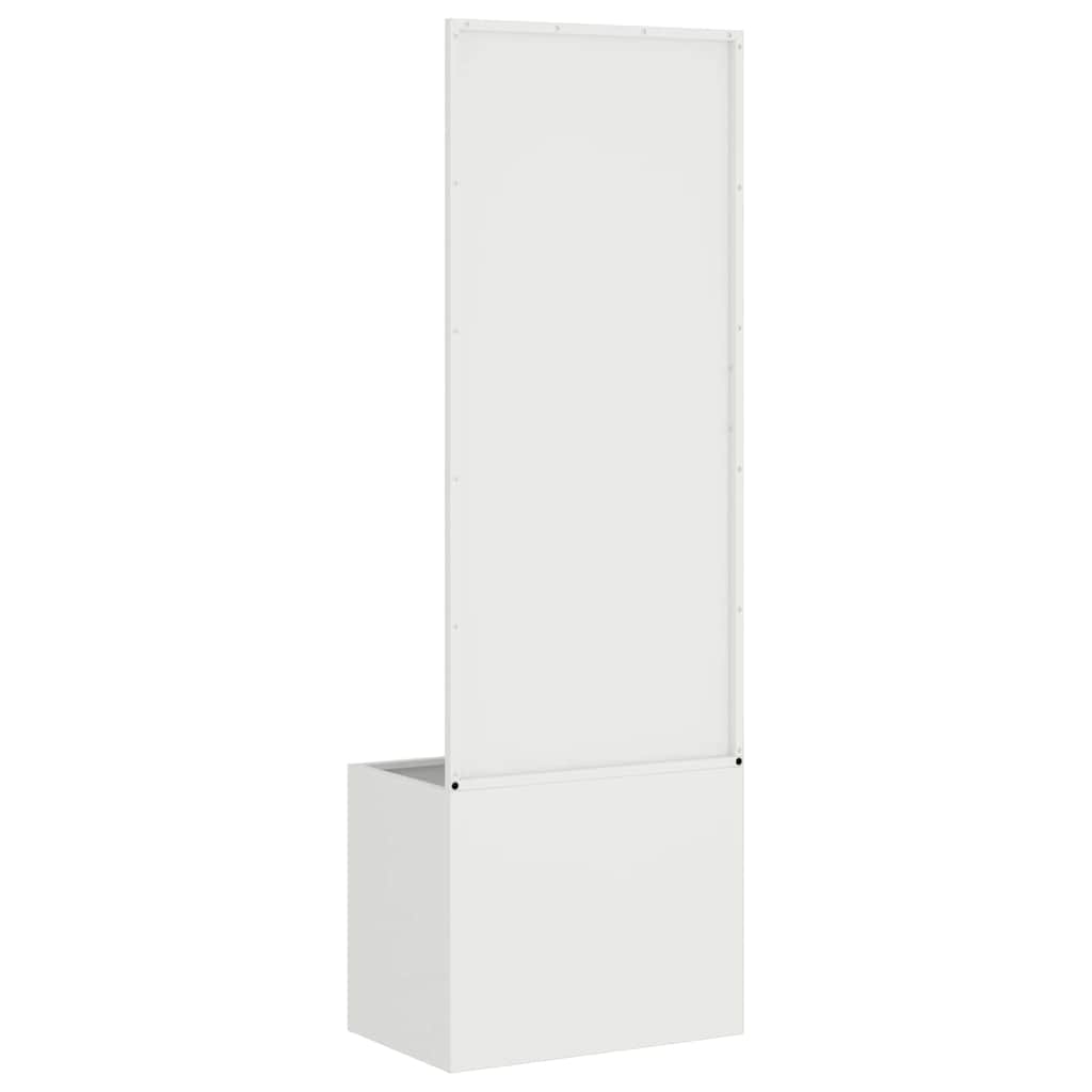 Blumentopf mit dekorativem Paneel Weiß 50 x 140 cm