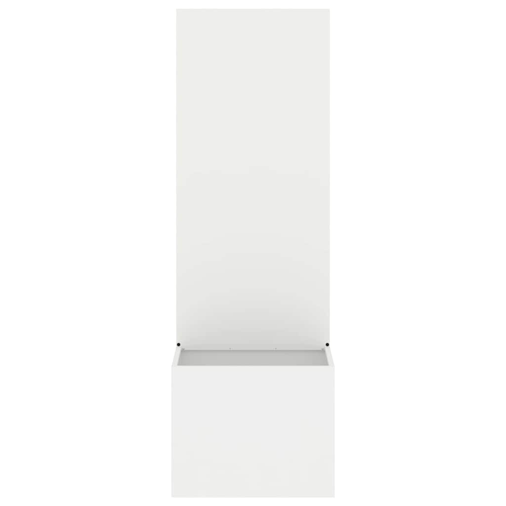Blumentopf mit dekorativem Paneel Weiß 50 x 140 cm