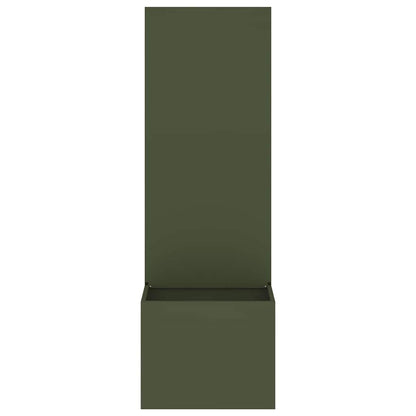 Blumentopf mit dekorativem Paneel Olivgrün 50 x 140 cm