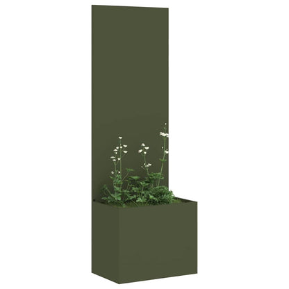 Blumentopf mit dekorativem Paneel Olivgrün 50 x 140 cm