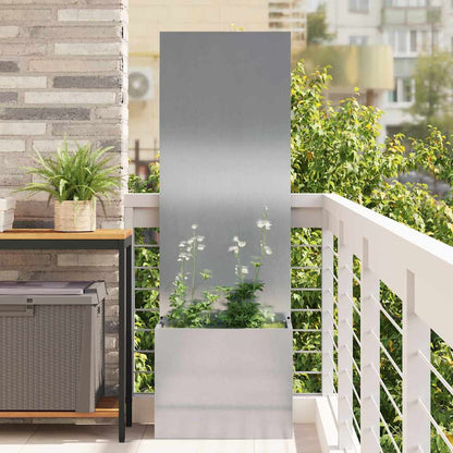 Blumentopf mit dekorativem Paneel Silber 50 x 140 cm Edelstahl