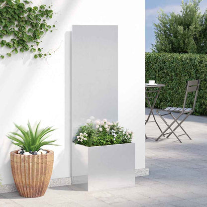 Blumentopf mit dekorativem Paneel Silber 50 x 140 cm Edelstahl