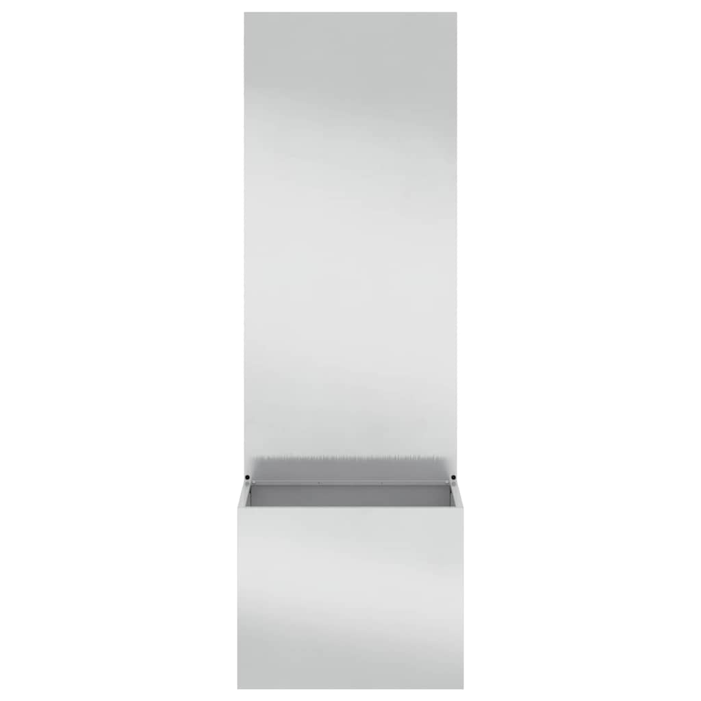 Blumentopf mit dekorativem Paneel Silber 50 x 140 cm Edelstahl