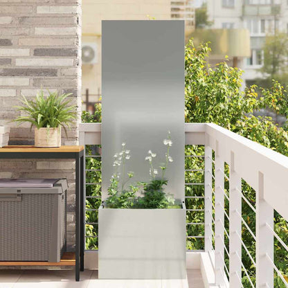Blumentopf mit dekorativem Paneel Silber 50 x 140 cm