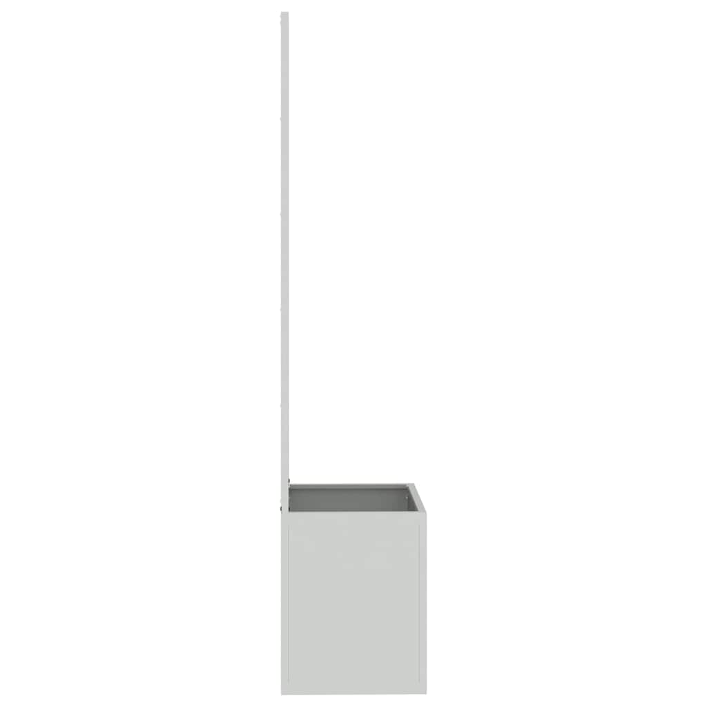 Blumentopf mit dekorativem Paneel Silber 50 x 140 cm