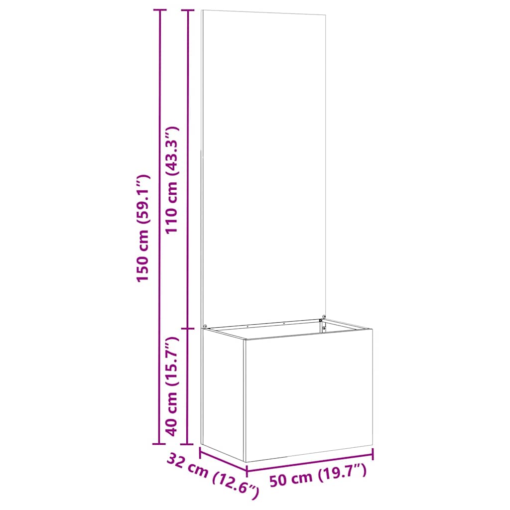 Garten Sichtschutz-Leinwand Silber 50 x 140 cm Verzinkter Stahl