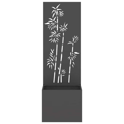 Blumentopf mit dekorativem Paneel Schwarz 50 x 140 cm