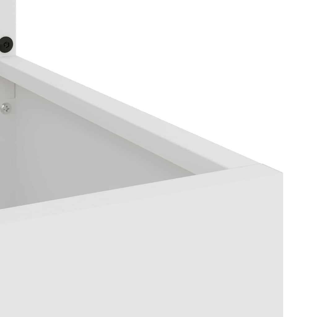 Blumentopf mit dekorativem Paneel Weiß 50 x 140 cm