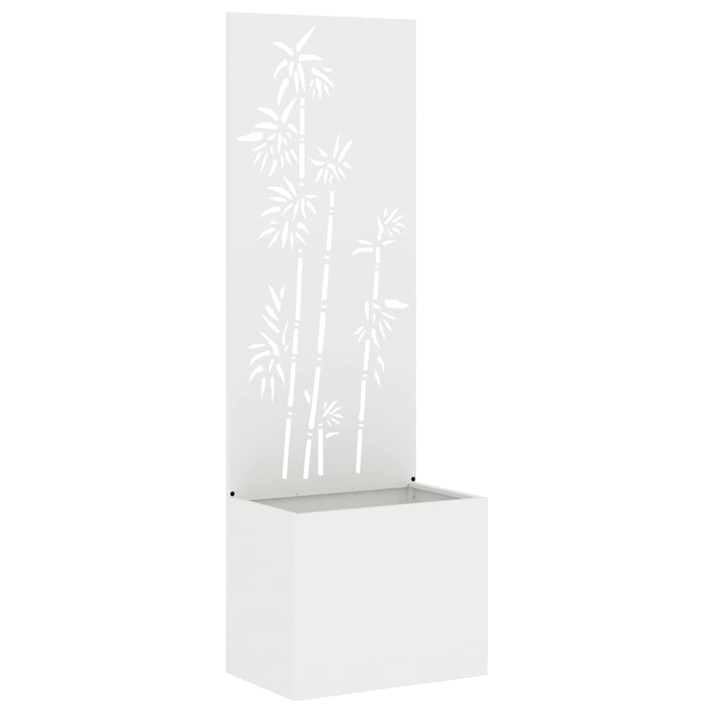 Blumentopf mit dekorativem Paneel Weiß 50 x 140 cm
