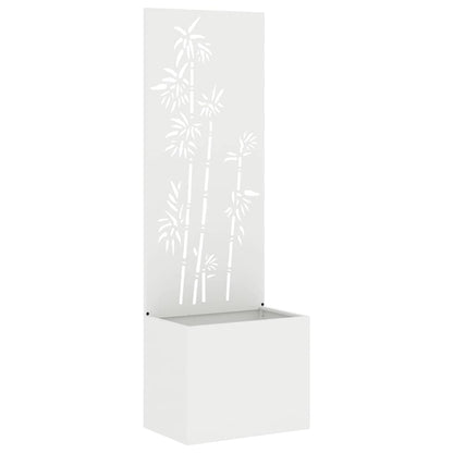 Blumentopf mit dekorativem Paneel Weiß 50 x 140 cm