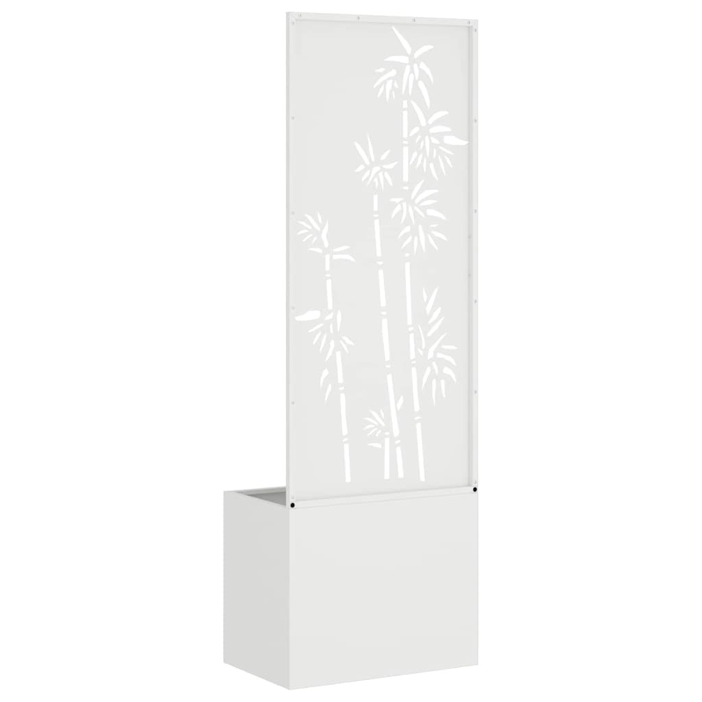 Blumentopf mit dekorativem Paneel Weiß 50 x 140 cm