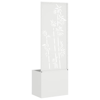 Blumentopf mit dekorativem Paneel Weiß 50 x 140 cm