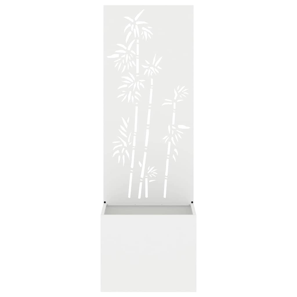 Blumentopf mit dekorativem Paneel Weiß 50 x 140 cm