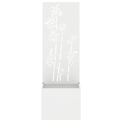 Blumentopf mit dekorativem Paneel Weiß 50 x 140 cm