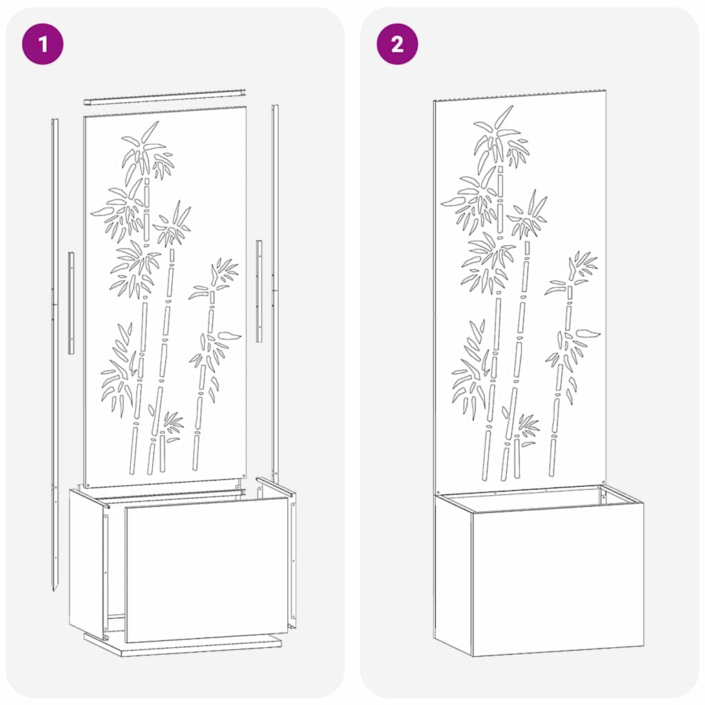 Blumentopf mit dekorativem Paneel Anthrazit 50 x 140 cm