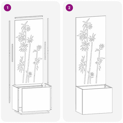 Blumentopf mit dekorativem Paneel Anthrazit 50 x 140 cm