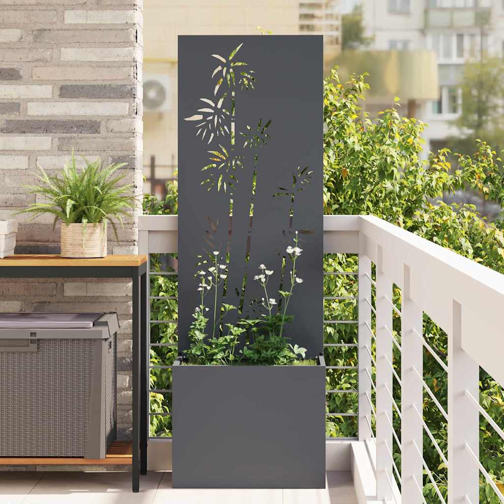 Blumentopf mit dekorativem Paneel Anthrazit 50 x 140 cm