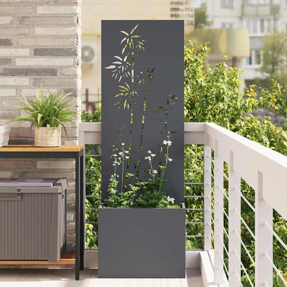Blumentopf mit dekorativem Paneel Anthrazit 50 x 140 cm