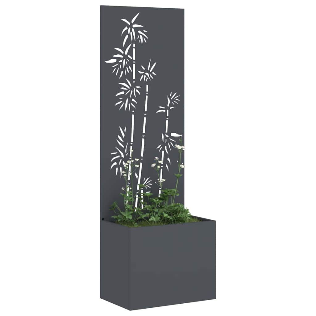 Blumentopf mit dekorativem Paneel Anthrazit 50 x 140 cm