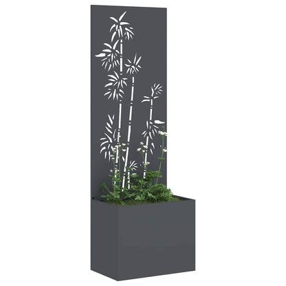 Blumentopf mit dekorativem Paneel Anthrazit 50 x 140 cm