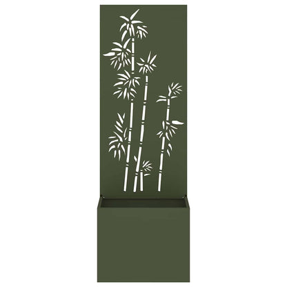 Blumentopf mit dekorativem Paneel Olivgrün 50 x 140 cm