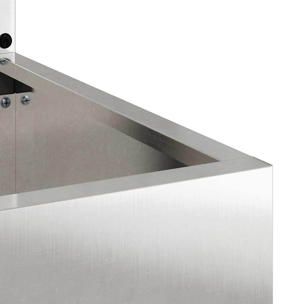 Blumentopf mit dekorativem Paneel Silber 50 x 140 cm Edelstahl